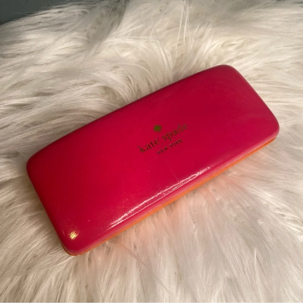Kate Spade New York Pink & Orange Eyeglasses Sunglasses Hard Case